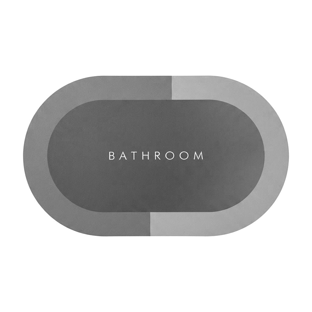 Ovale Premium-Badematte in Grau