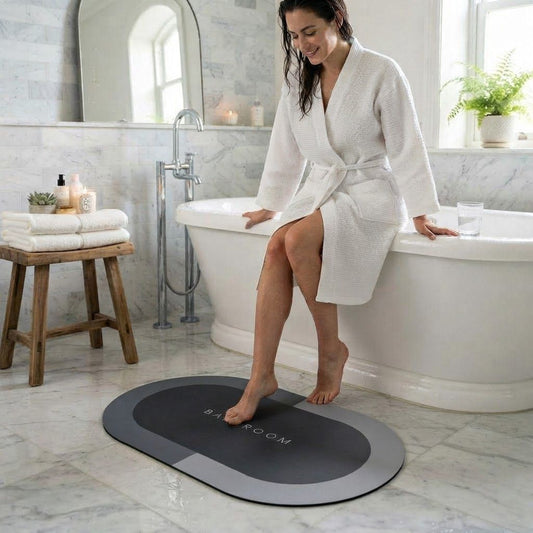 Ovale Premium-Badematte – Weich & saugstark in 5 Farben